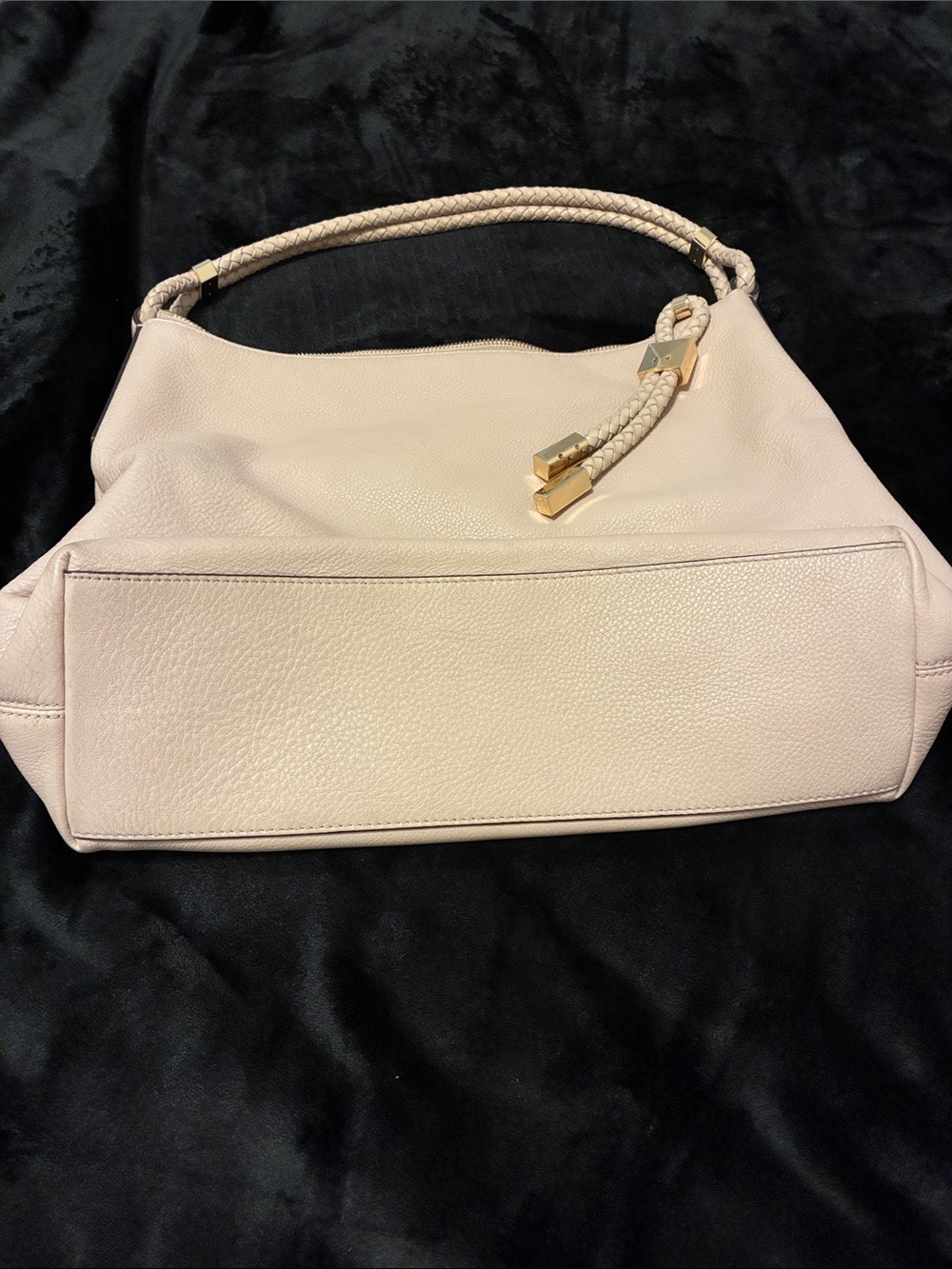 Michael Kors Pale Blush Braided Handle Leather Hobo - Picture 2 of 5